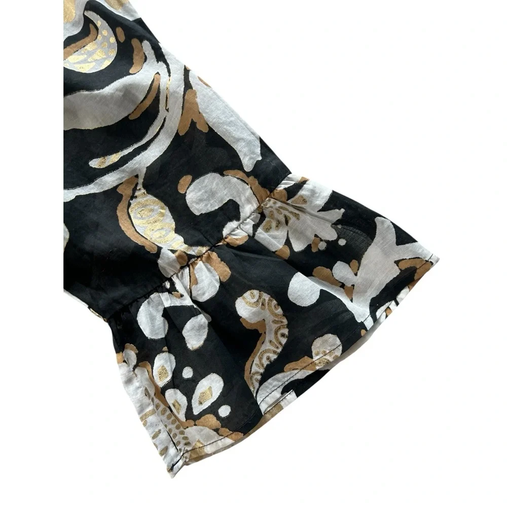 JUDE CONNALLY Faith Cotton Voile  Dress Grand Floral Black Gold XL NWT $198 - Picture 6 of 14